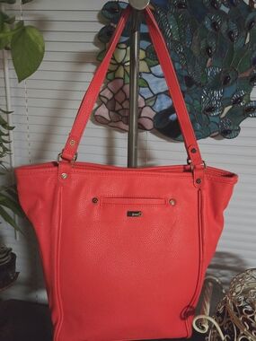 Jewell By Thirty-One Coral Kisses Large Shoulder Carry Purse
